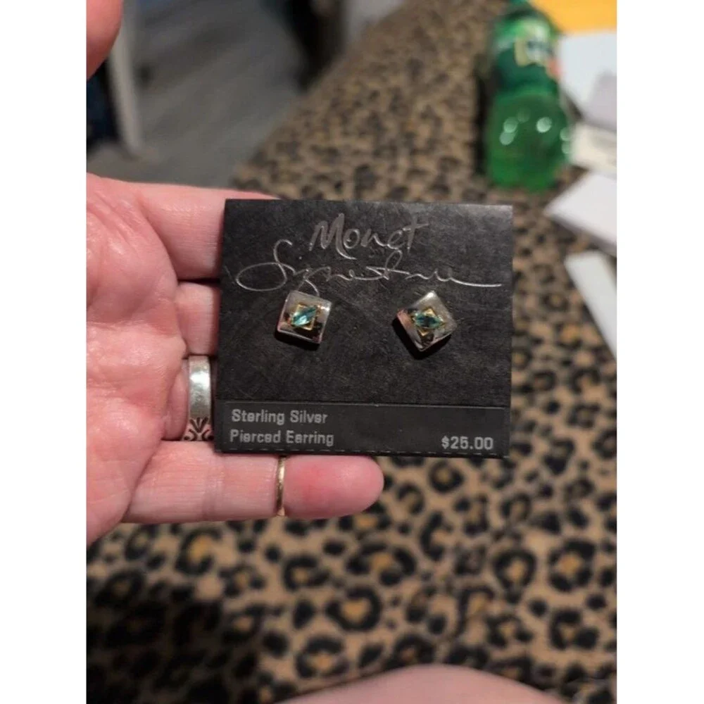 Sterling silver earrings with blue topaz